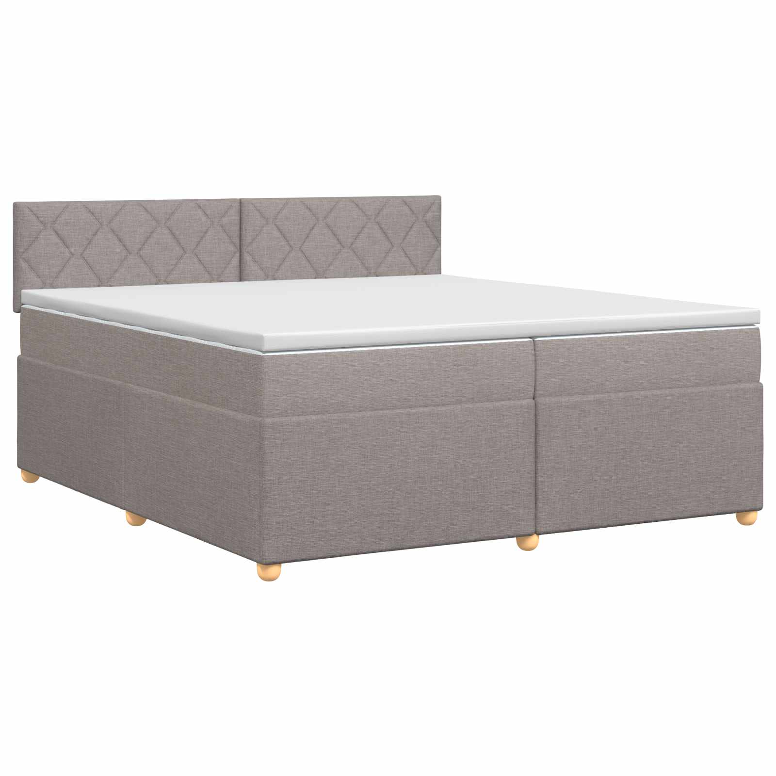 Κρεβάτι box spring με στρώμα Taupe 200 x 200 cm Ύφασμα - Pakobazaar