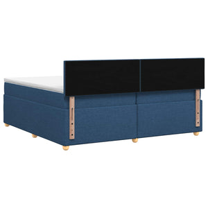 Κρεβάτι box spring με στρώμα Μπλε 200 x 200 cm Ύφασμα - Pakobazaar