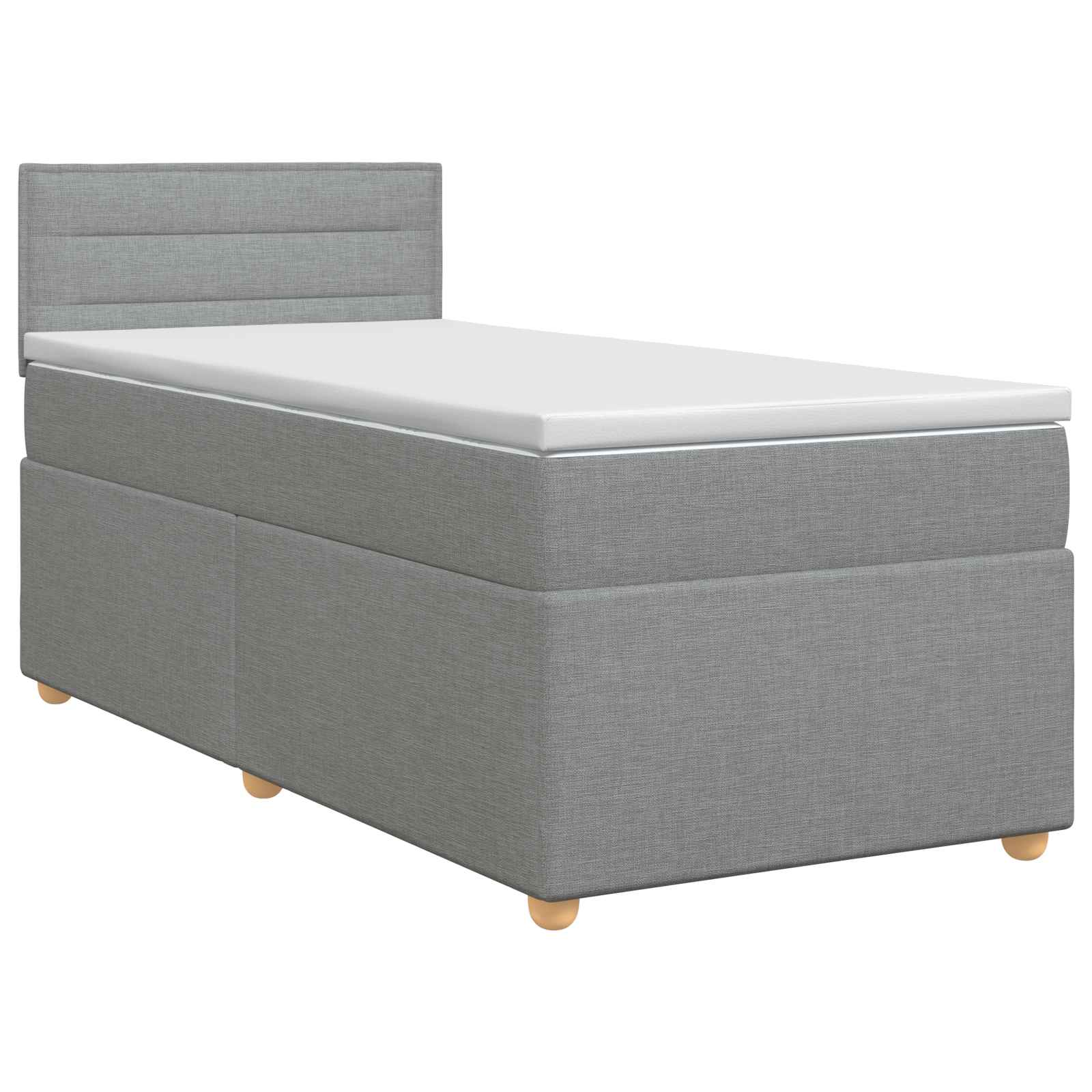 Κρεβάτι box spring με στρώμα Ανοιχτό γκρι 90 x 190 cm Ύφασμα