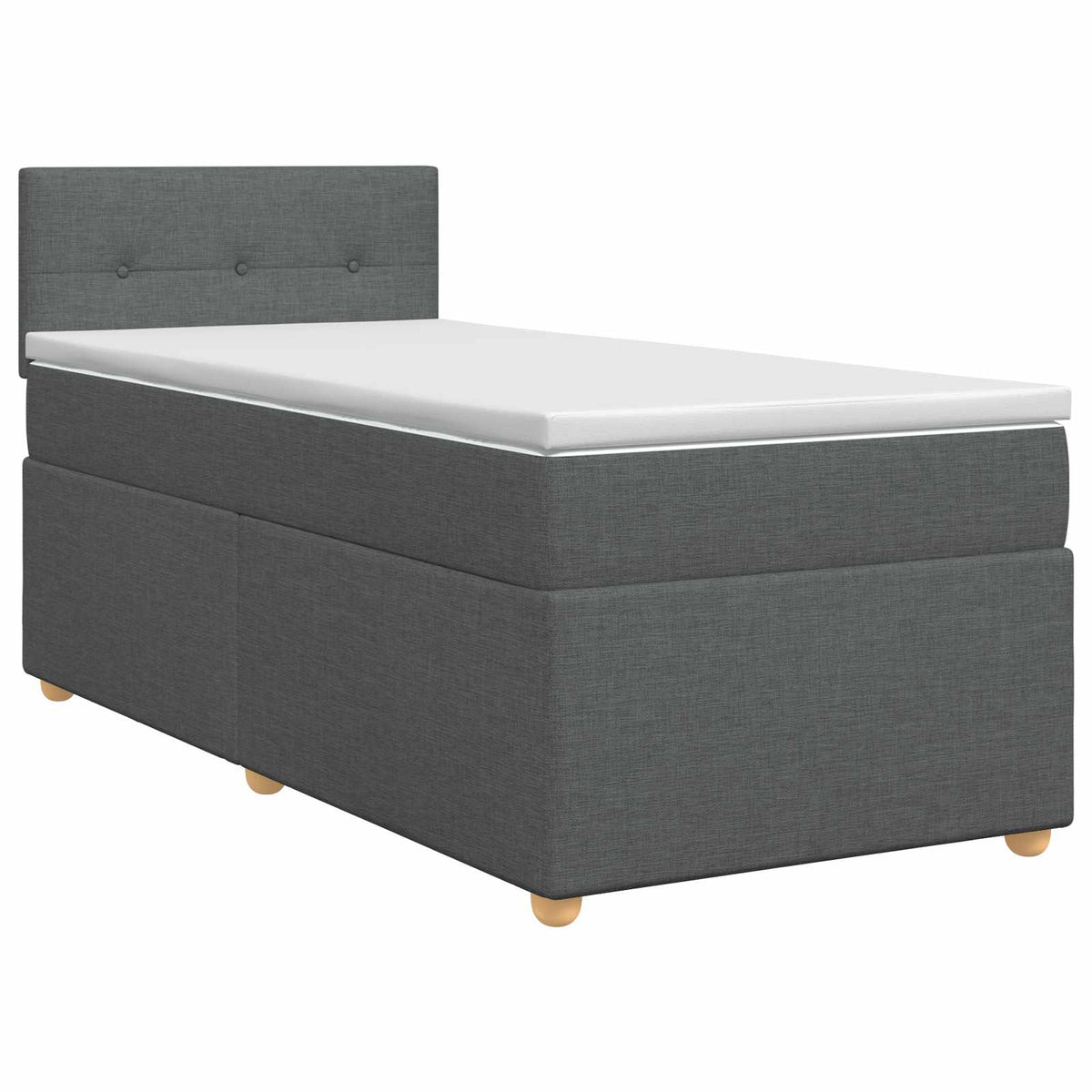 Κρεβάτι box spring με στρώμα Σκούρο Γκρι 90 x 190 cm Ύφασμα