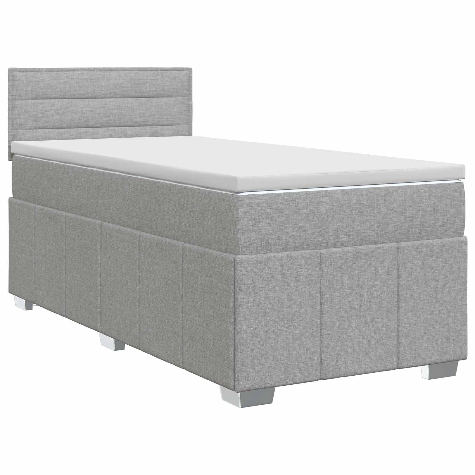 Κρεβάτι box spring με στρώμα Ανοιχτό γκρι 80 x 200 cm Ύφασμα