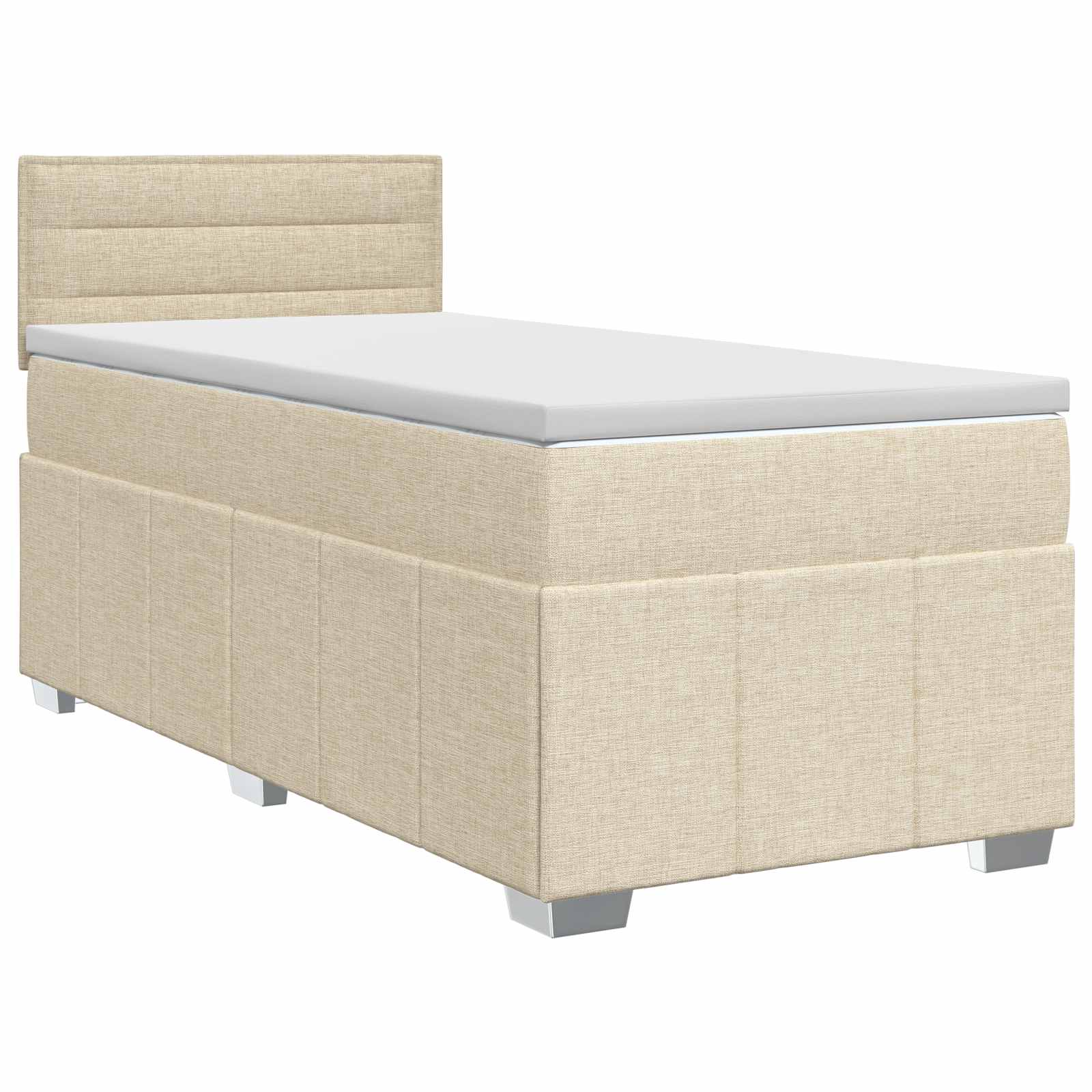 Κρεβάτι box spring με στρώμα Κρεμ 80 x 200 cm Ύφασμα