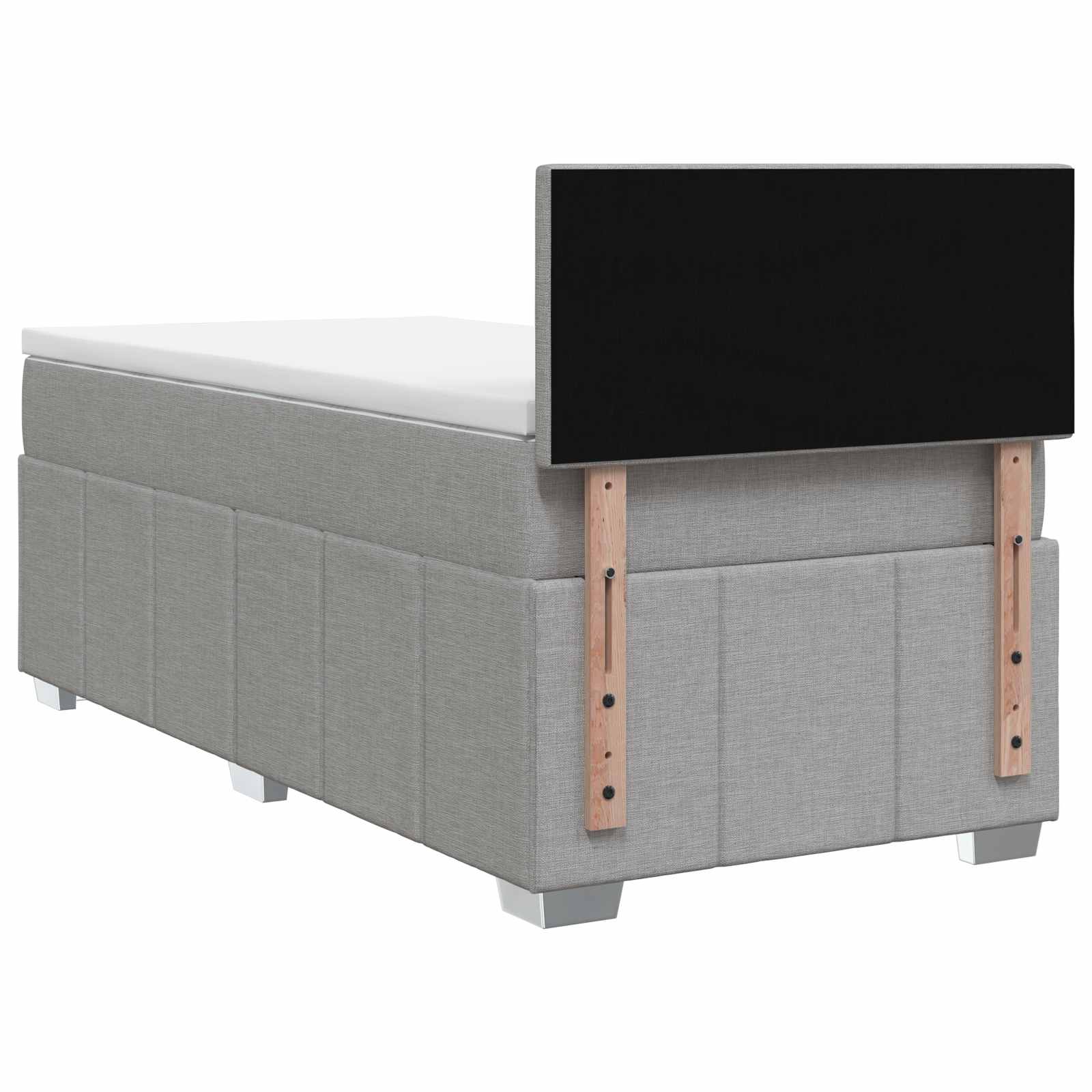 Κρεβάτι box spring με στρώμα Ανοιχτό γκρι 80 x 200 cm Ύφασμα - Pakobazaar
