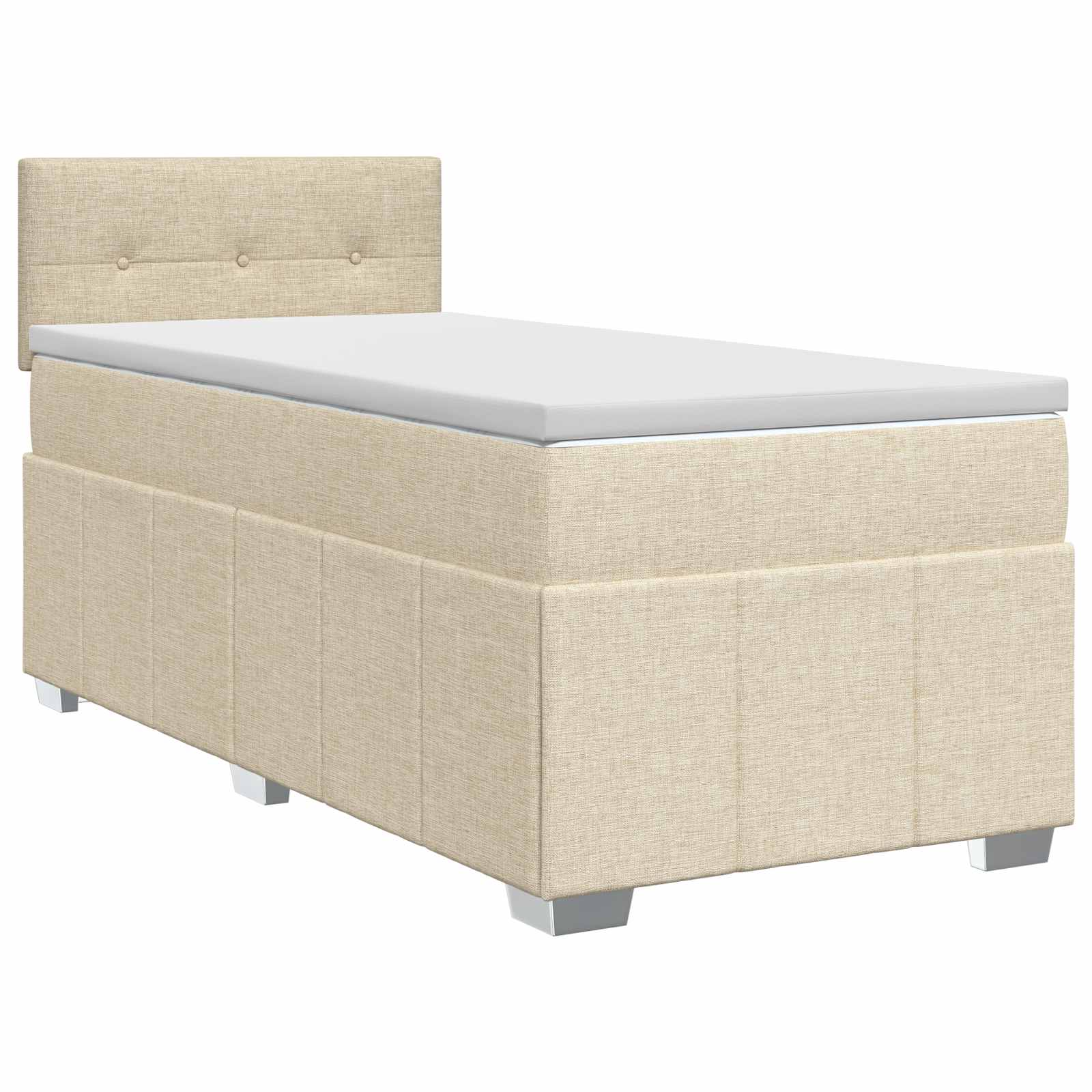 Κρεβάτι box spring με στρώμα Κρεμ 80 x 200 cm Ύφασμα - Pakobazaar