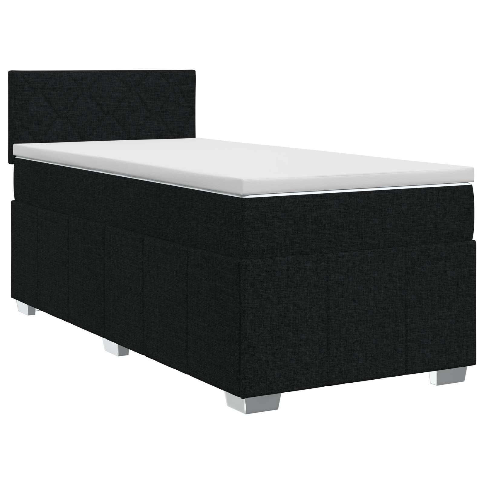 Κρεβάτι box spring με στρώμα Μαύρο 80 x 200 cm Ύφασμα