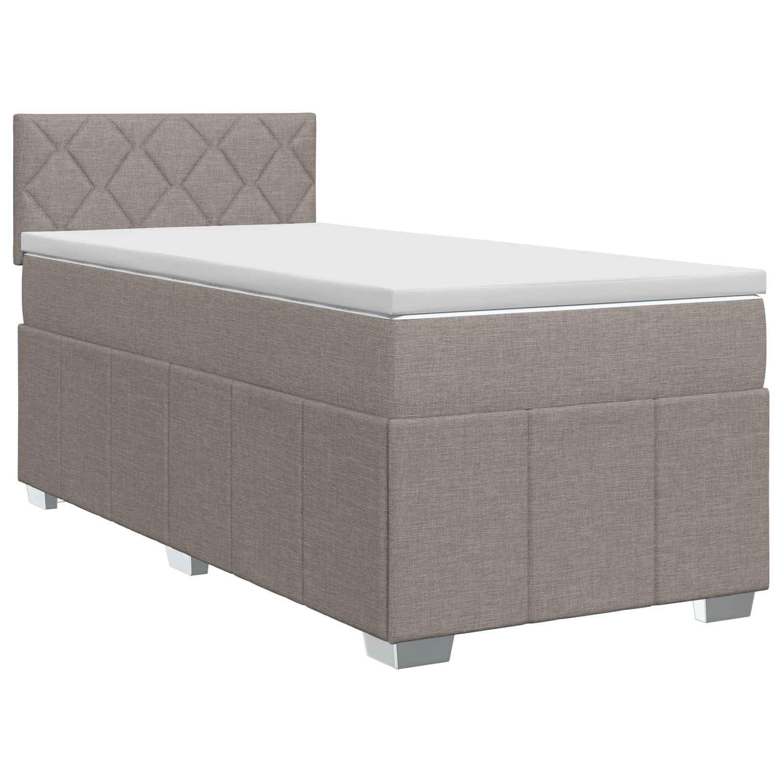 Κρεβάτι box spring με στρώμα Taupe 80 x 200 cm Ύφασμα