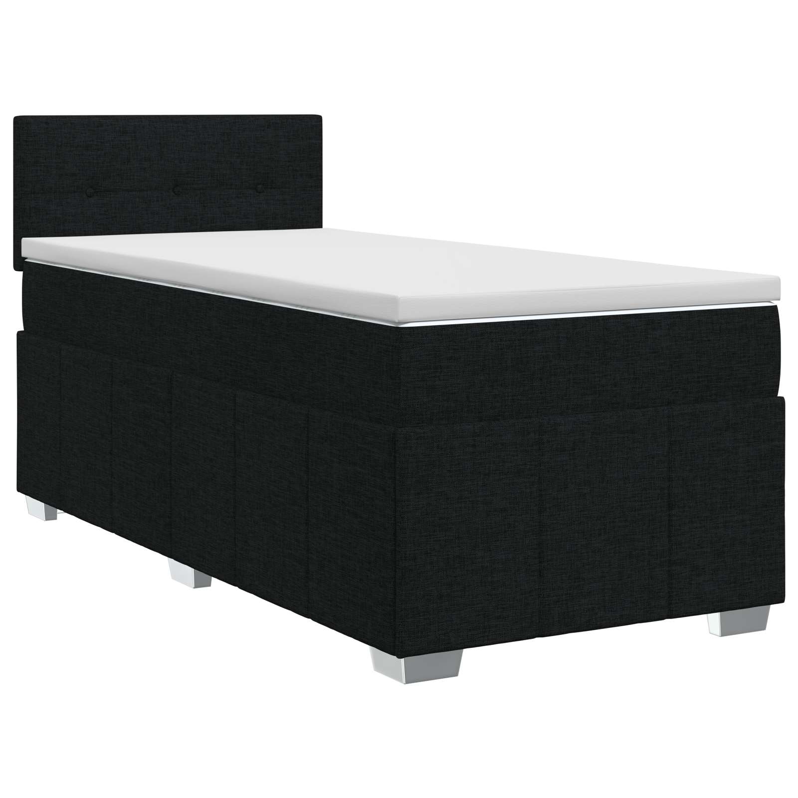 Κρεβάτι box spring με στρώμα Μαύρο 90 x 190 cm Ύφασμα