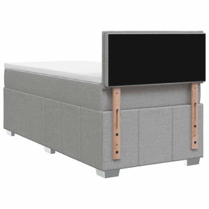 Κρεβάτι box spring με στρώμα Ανοιχτό γκρι 90 x 200 cm Ύφασμα