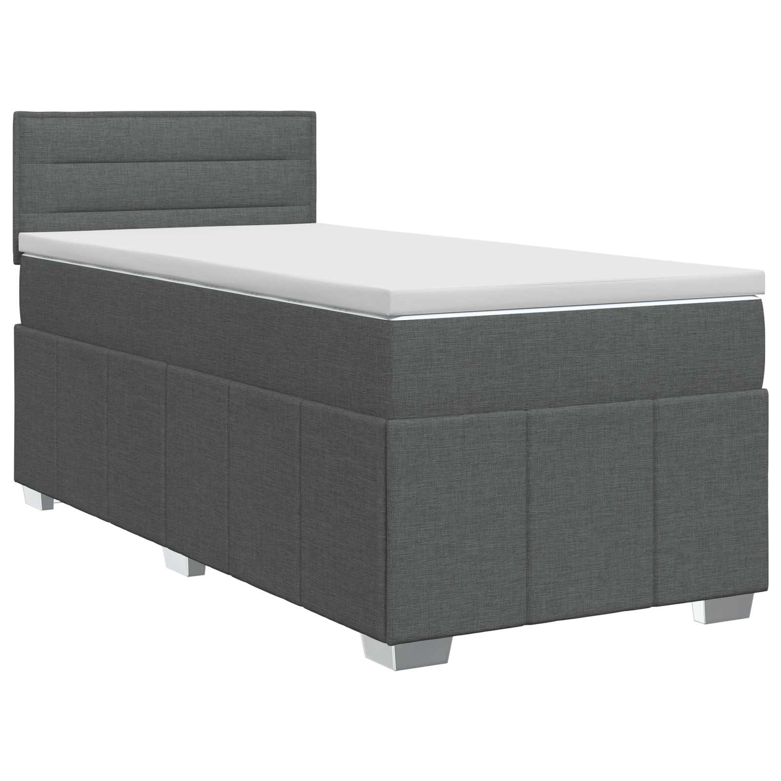 Κρεβάτι box spring με στρώμα Σκούρο Γκρι 90 x 200 cm Ύφασμα - Pakobazaar
