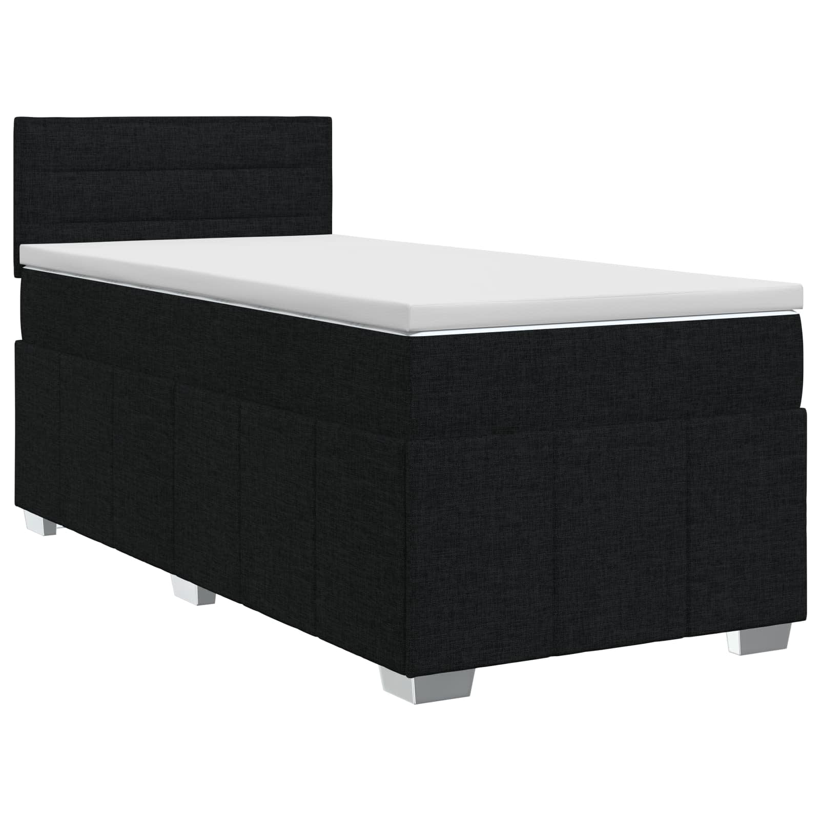Κρεβάτι box spring με στρώμα Μαύρο 90 x 200 cm Ύφασμα - Pakobazaar