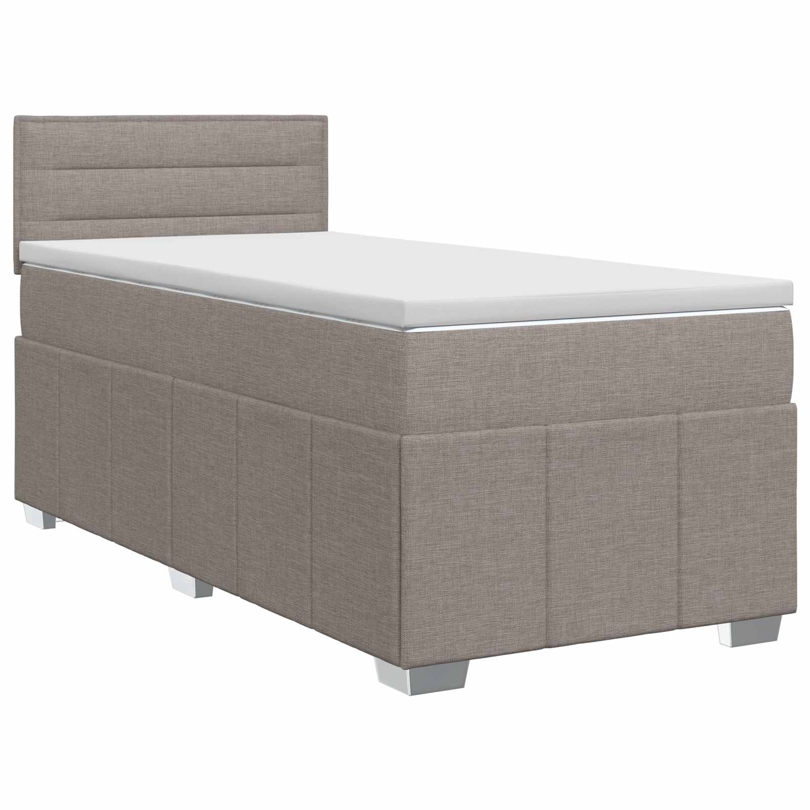 Κρεβάτι box spring με στρώμα Taupe 90 x 200 cm Ύφασμα - Pakobazaar