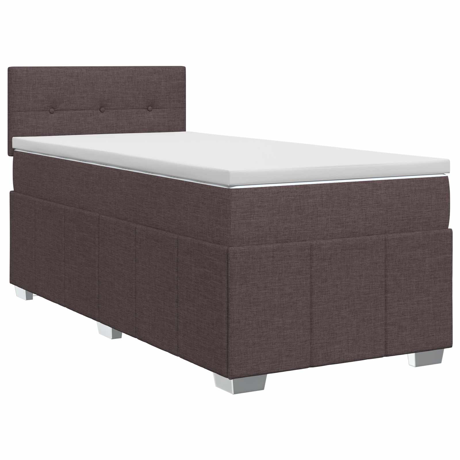 Κρεβάτι box spring με στρώμα Σκούρο Καφέ 90 x 200 cm Ύφασμα