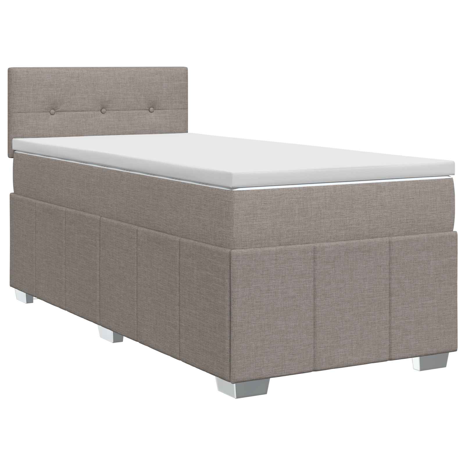 Κρεβάτι box spring με στρώμα Taupe 90 x 200 cm Ύφασμα - Pakobazaar