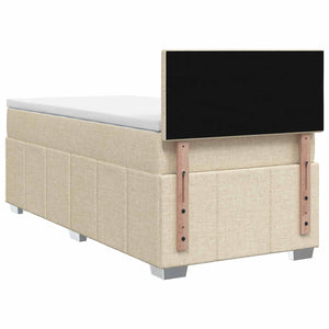 Κρεβάτι box spring με στρώμα Κρεμ 90 x 200 cm Ύφασμα - Pakobazaar