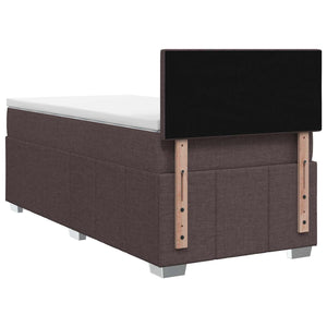 Κρεβάτι box spring με στρώμα Σκούρο Καφέ 90 x 200 cm Ύφασμα - Pakobazaar