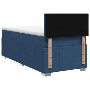 Κρεβάτι box spring με στρώμα Μπλε 90 x 200 cm Ύφασμα