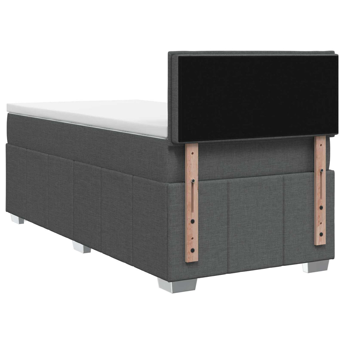 Κρεβάτι box spring με στρώμα Σκούρο Γκρι 100 x 200 cm Ύφασμα - Pakobazaar