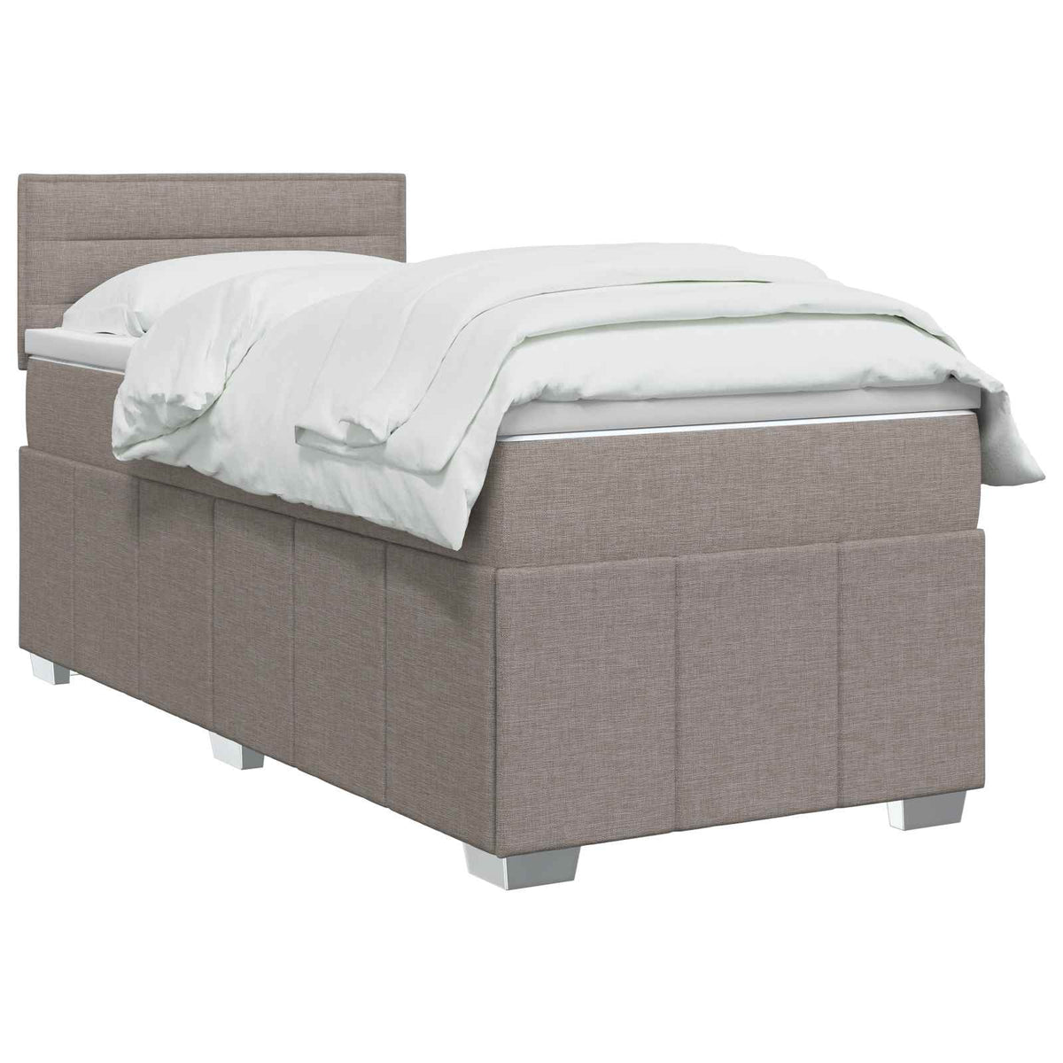 Κρεβάτι box spring με στρώμα Taupe 100 x 200 cm Ύφασμα