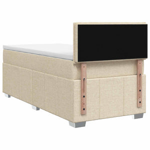 Κρεβάτι box spring με στρώμα Κρεμ 100 x 200 cm Ύφασμα