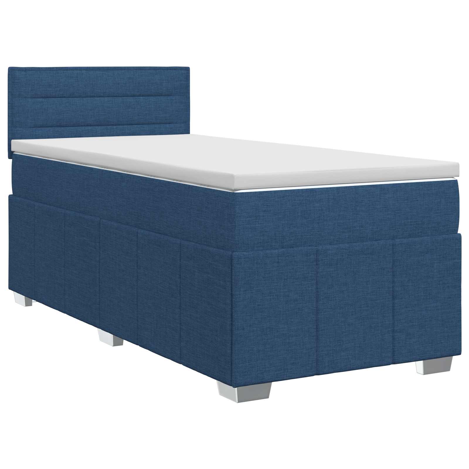Κρεβάτι box spring με στρώμα Μπλε 100 x 200 cm Ύφασμα