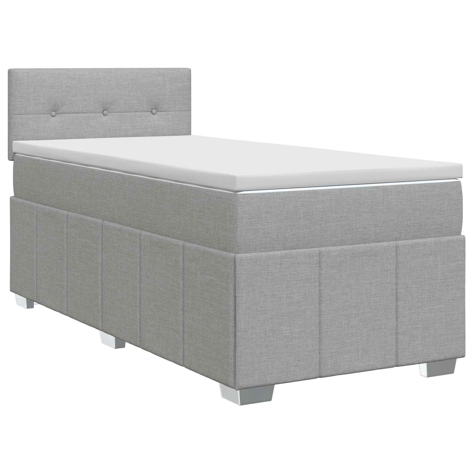 Κρεβάτι box spring με στρώμα Ανοιχτό γκρι 100 x 200 cm Ύφασμα