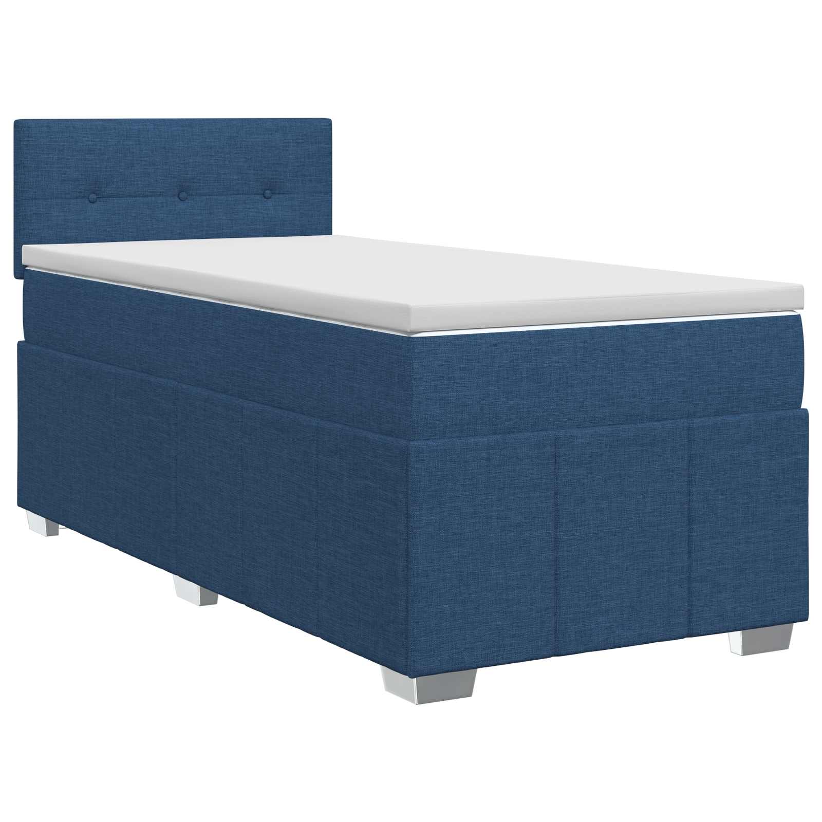 Κρεβάτι box spring με στρώμα Μπλε 100 x 200 cm Ύφασμα - Pakobazaar