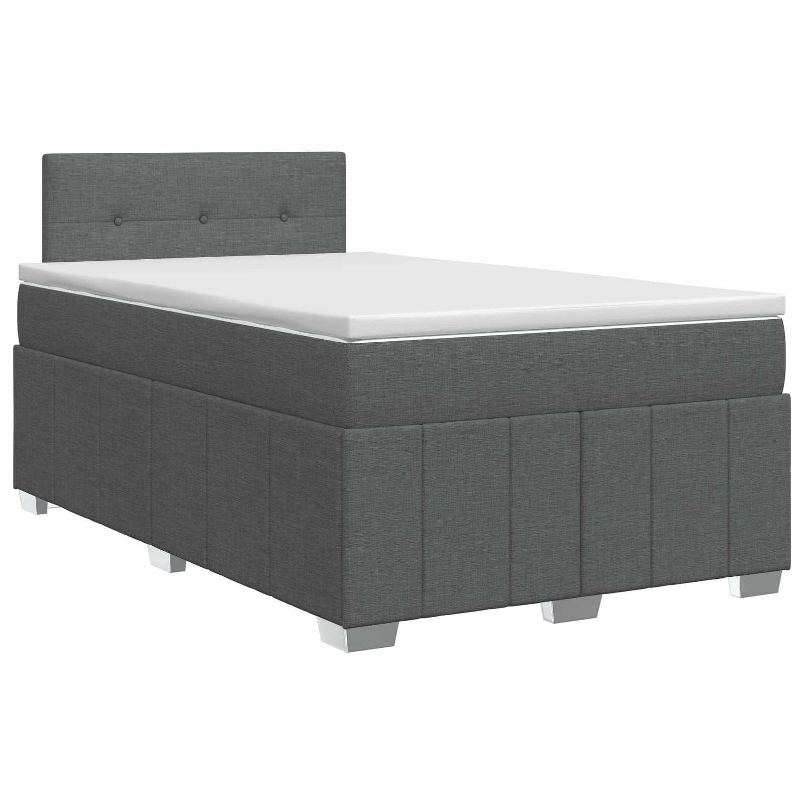 Κρεβάτι box spring με στρώμα Σκούρο Γκρι 120 x 190 cm Ύφασμα - Pakobazaar