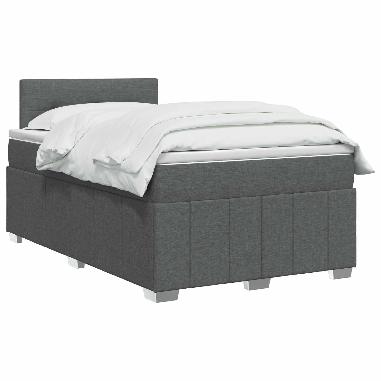 Κρεβάτι box spring με στρώμα Σκούρο Γκρι 120 x 190 cm Ύφασμα - Pakobazaar