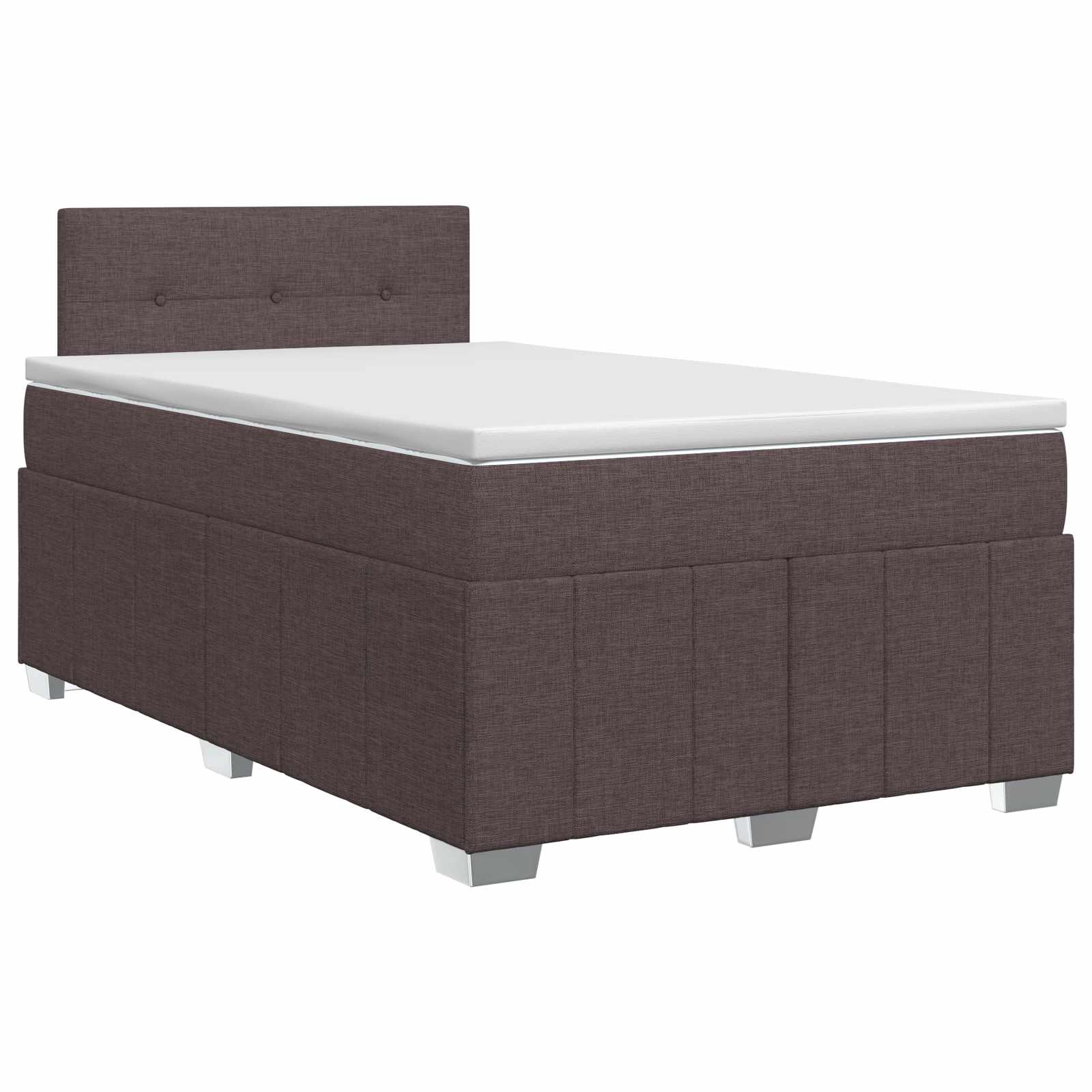 Κρεβάτι box spring με στρώμα Σκούρο Καφέ 120 x 190 cm Ύφασμα - Pakobazaar