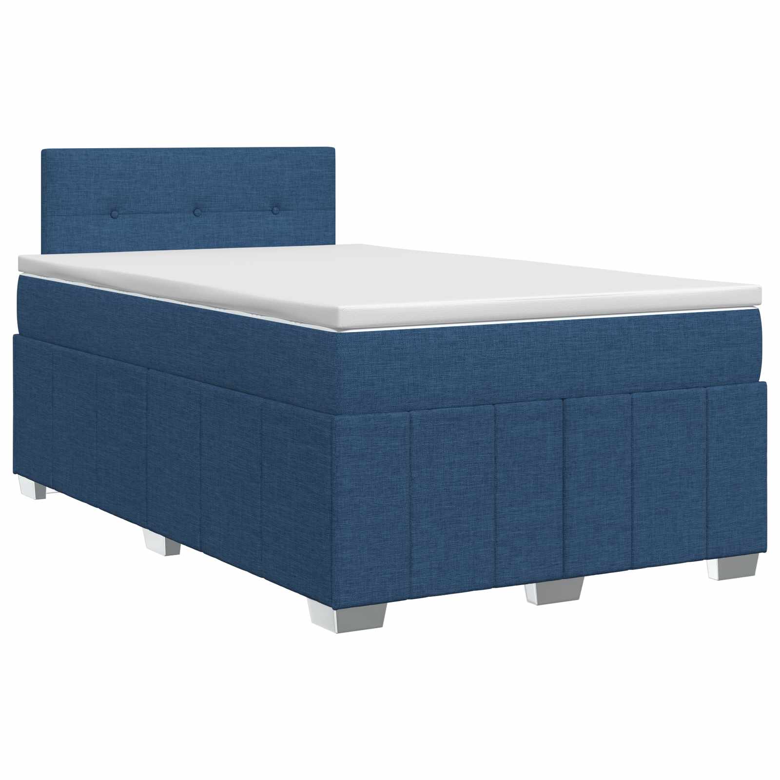 Κρεβάτι box spring με στρώμα Μπλε 120 x 190 cm Ύφασμα - Pakobazaar