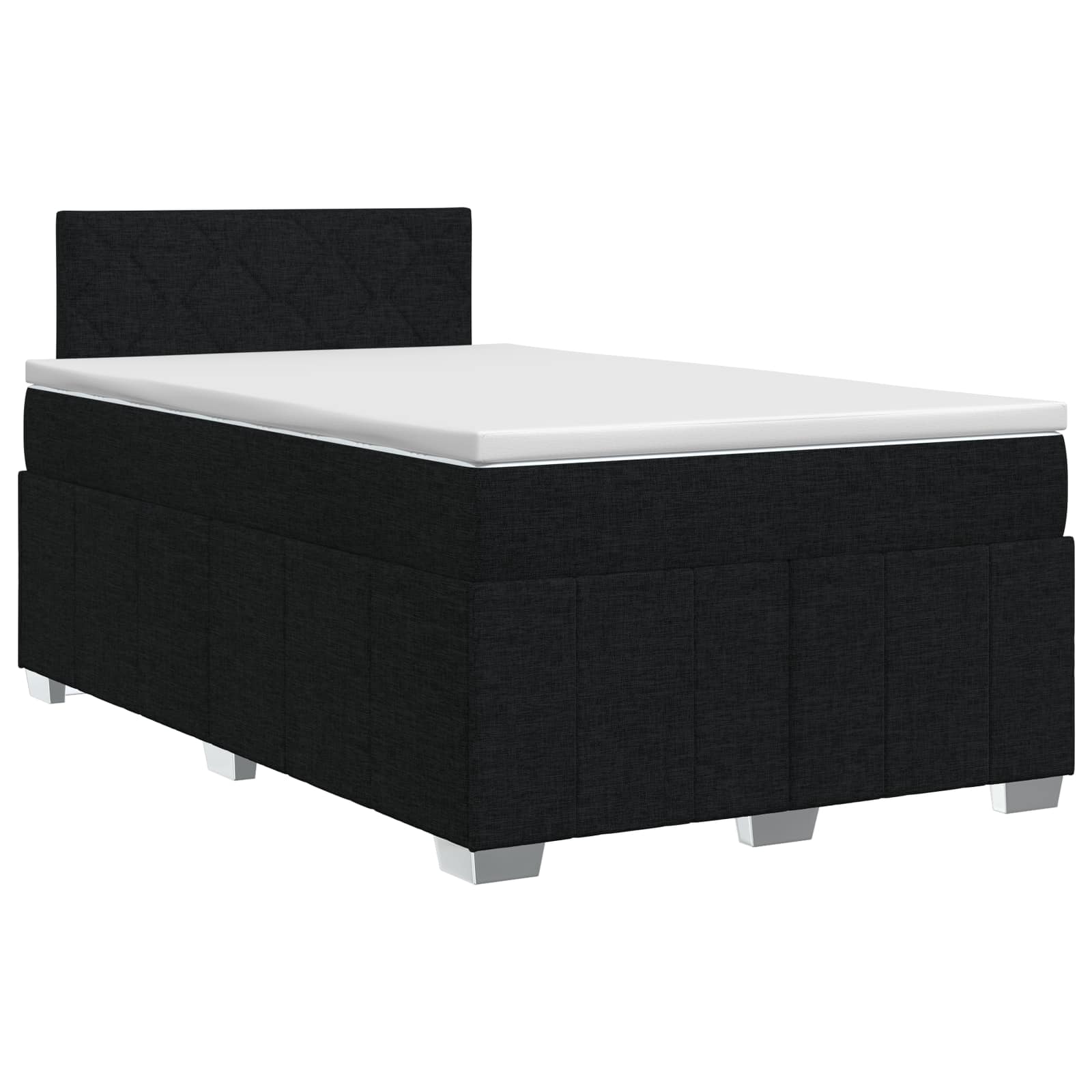 Κρεβάτι box spring με στρώμα Μαύρο 120 x 190 cm Ύφασμα