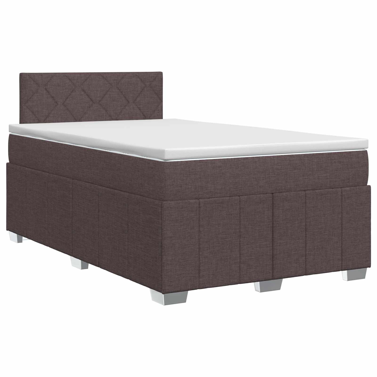 Κρεβάτι box spring με στρώμα Σκούρο Καφέ 120 x 190 cm Ύφασμα - Pakobazaar