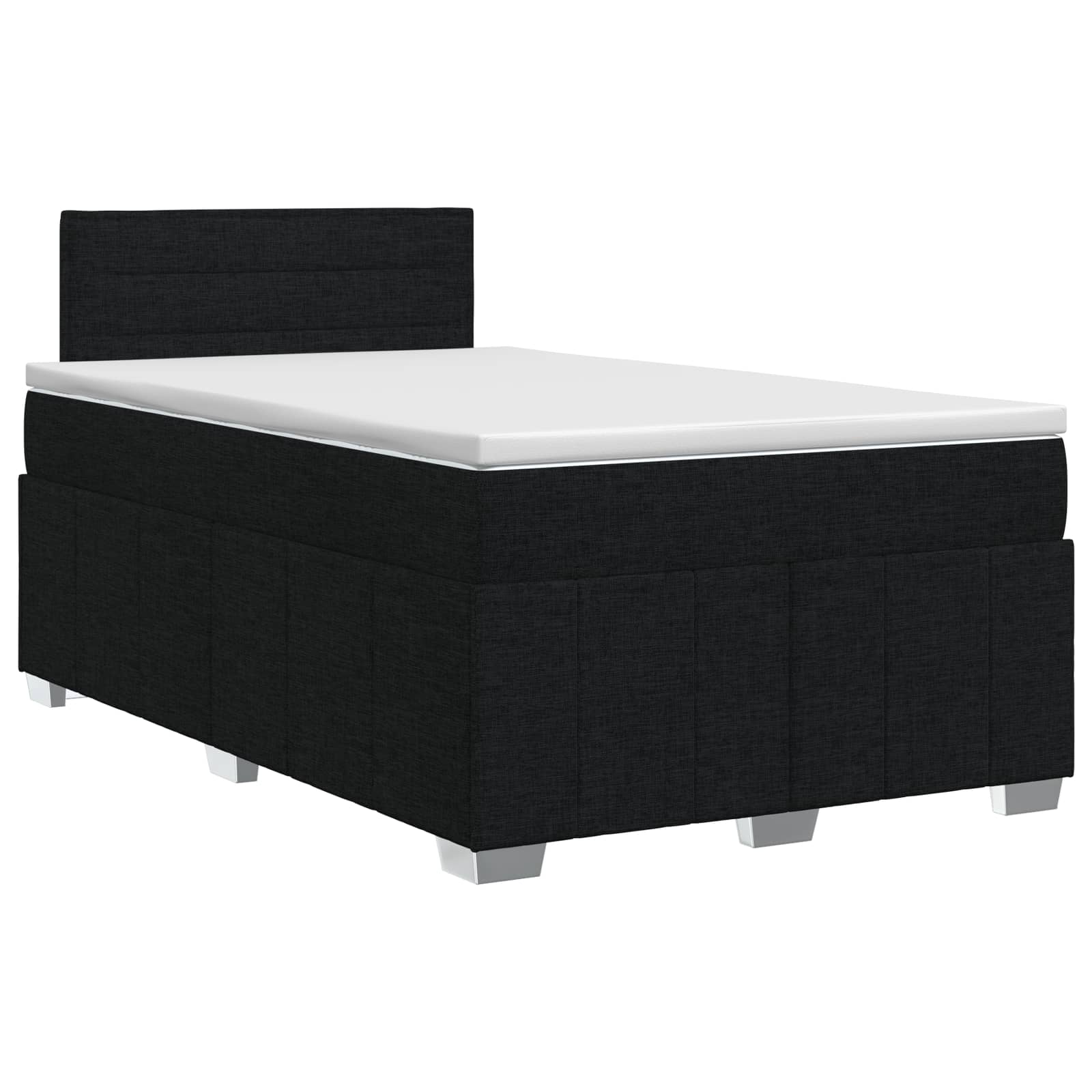 Κρεβάτι box spring με στρώμα Μαύρο 120 x 200 cm Ύφασμα - Pakobazaar