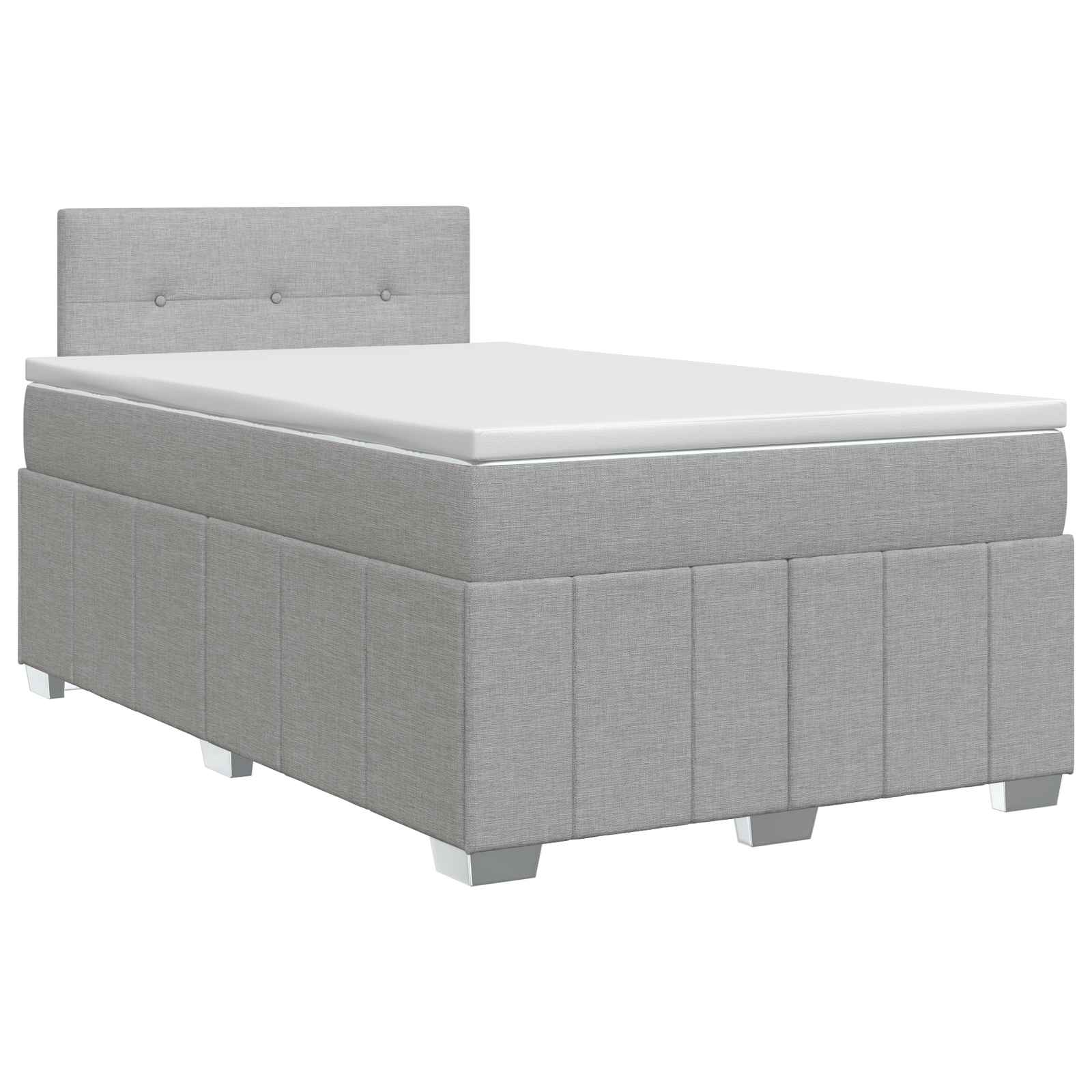 Κρεβάτι box spring με στρώμα Ανοιχτό γκρι 120 x 200 cm Ύφασμα