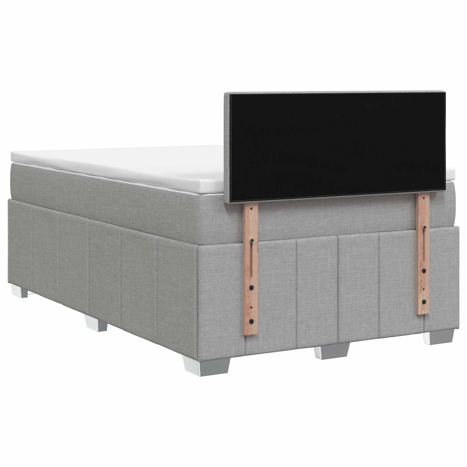 Κρεβάτι box spring με στρώμα Ανοιχτό γκρι 120 x 200 cm Ύφασμα