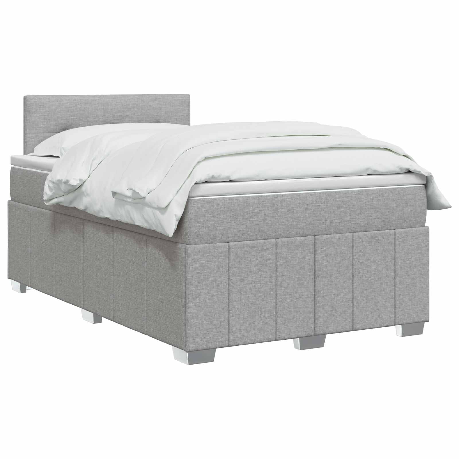 Κρεβάτι box spring με στρώμα Ανοιχτό γκρι 120 x 200 cm Ύφασμα