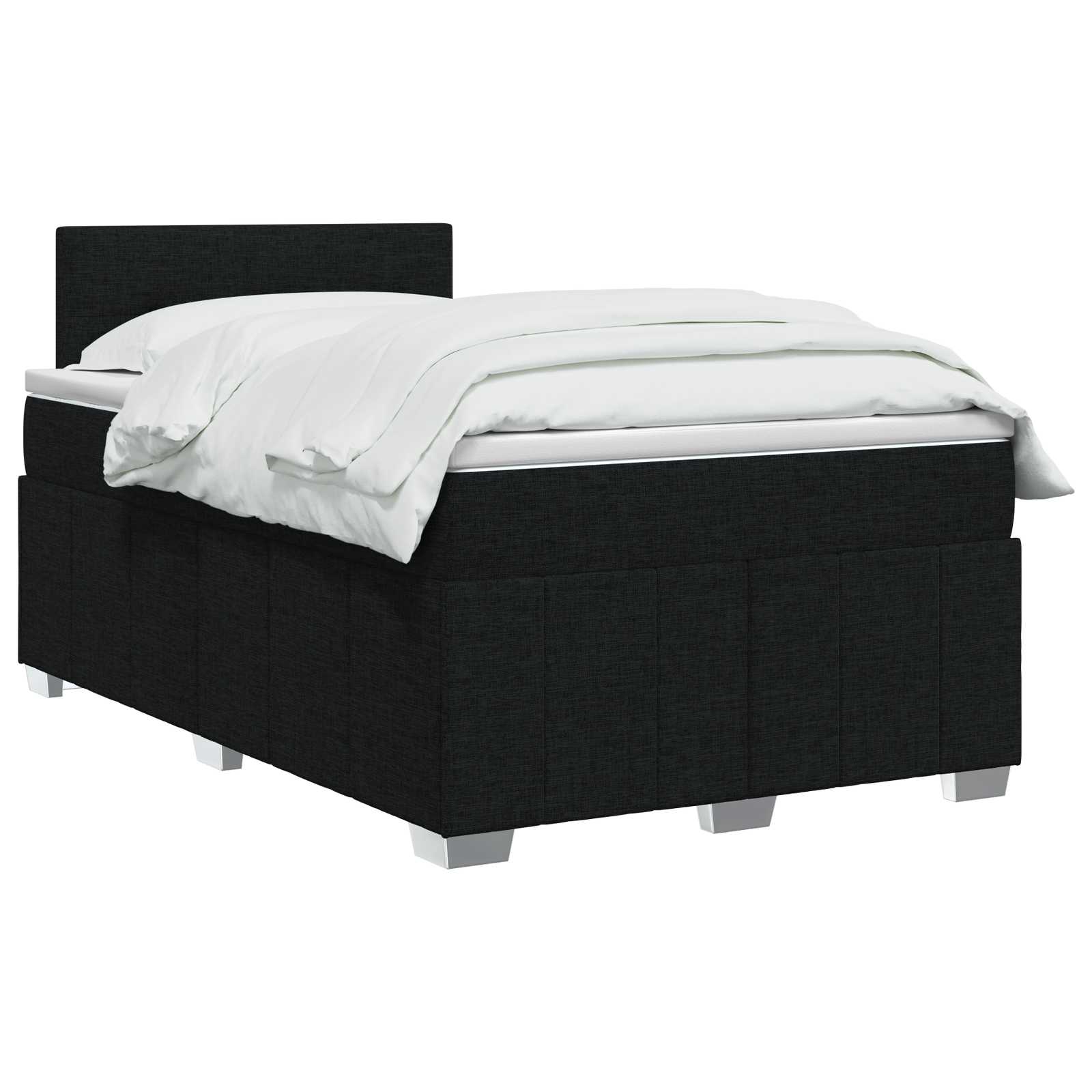 Κρεβάτι box spring με στρώμα Μαύρο 120 x 200 cm Ύφασμα - Pakobazaar