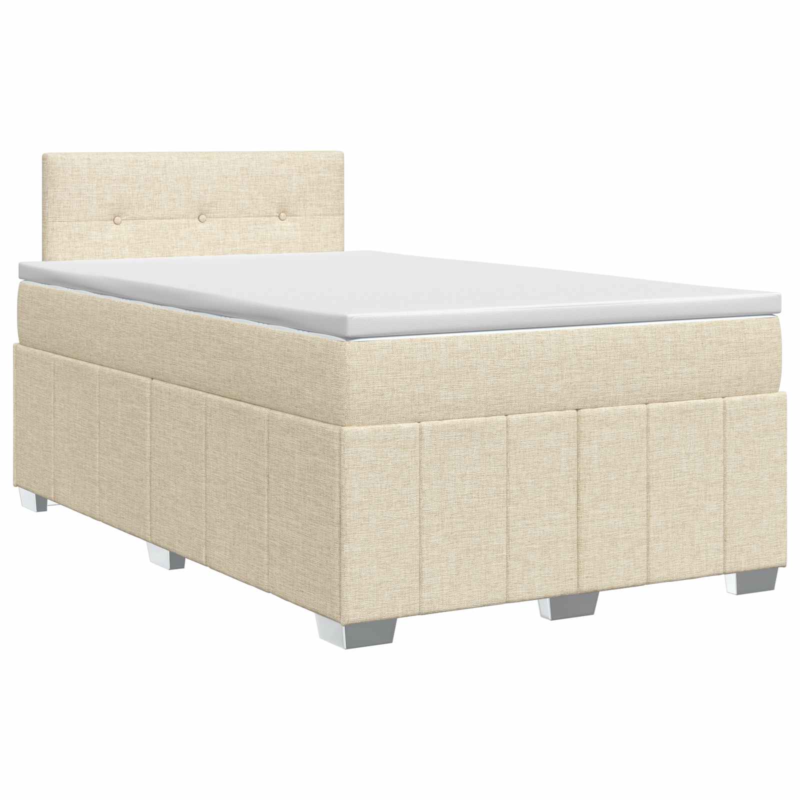 Κρεβάτι box spring με στρώμα Κρεμ 120 x 200 cm Ύφασμα - Pakobazaar
