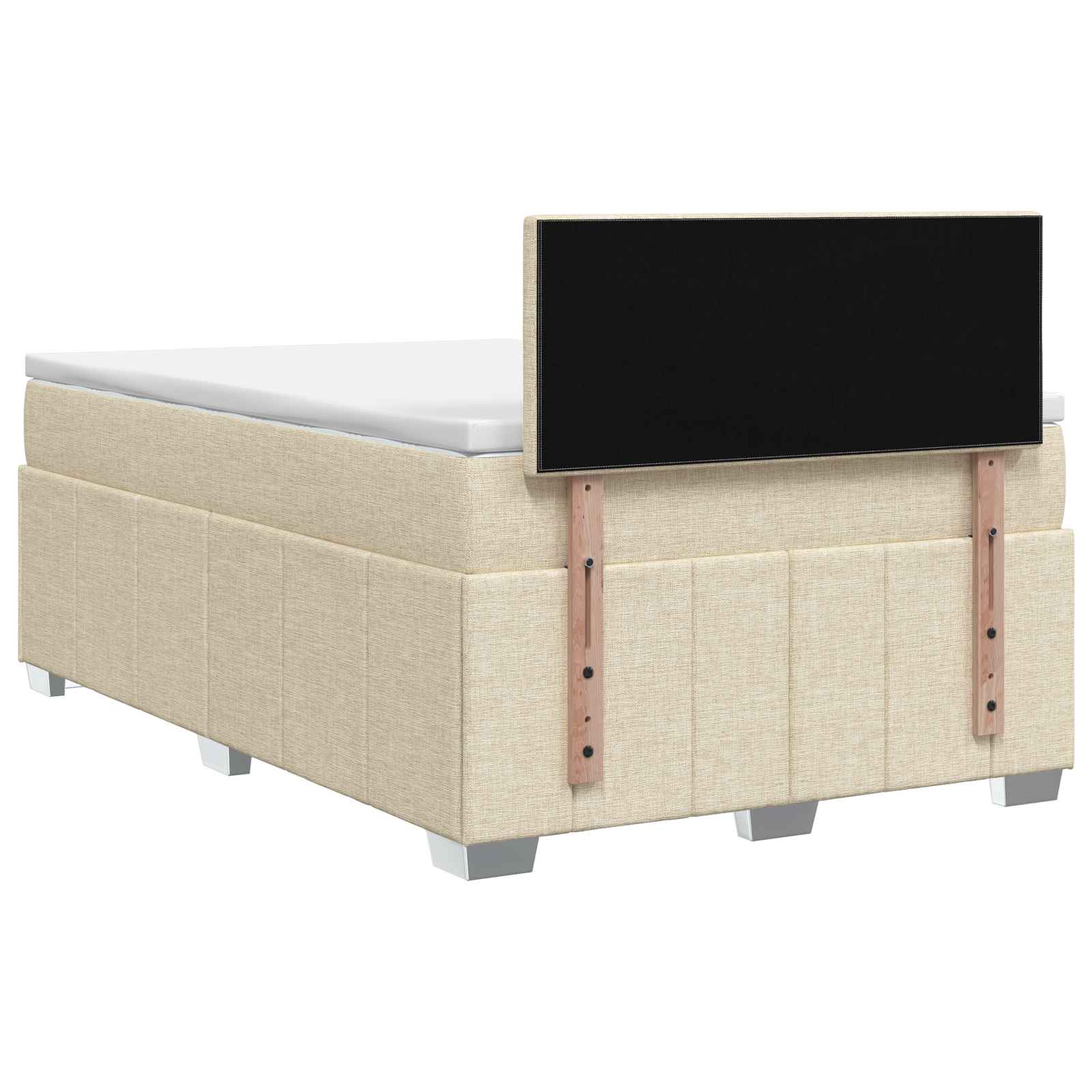 Κρεβάτι box spring με στρώμα Κρεμ 120 x 200 cm Ύφασμα - Pakobazaar