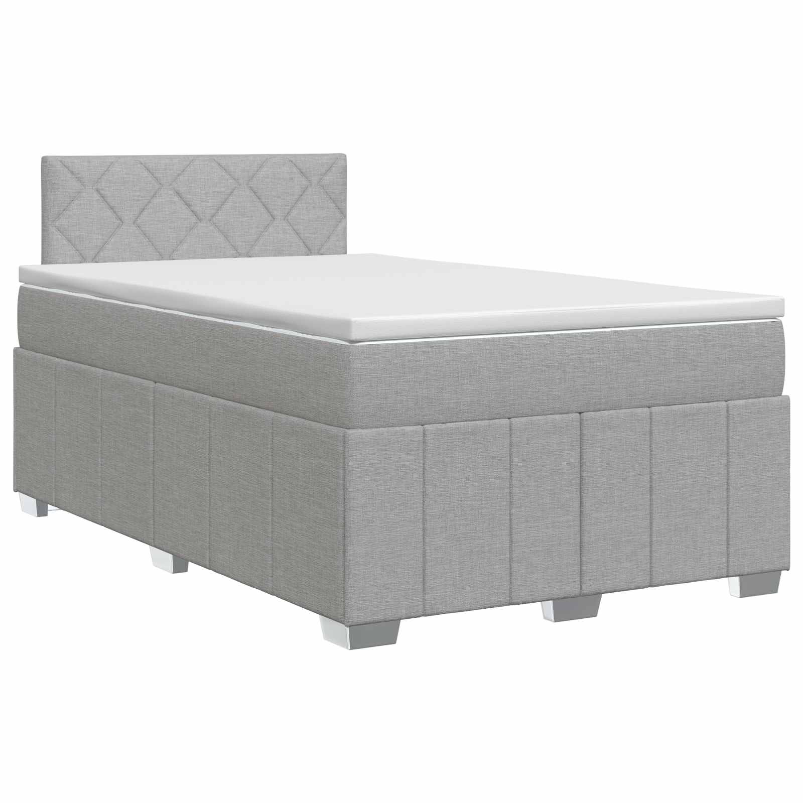Κρεβάτι box spring με στρώμα Ανοιχτό γκρι 120 x 200 cm Ύφασμα