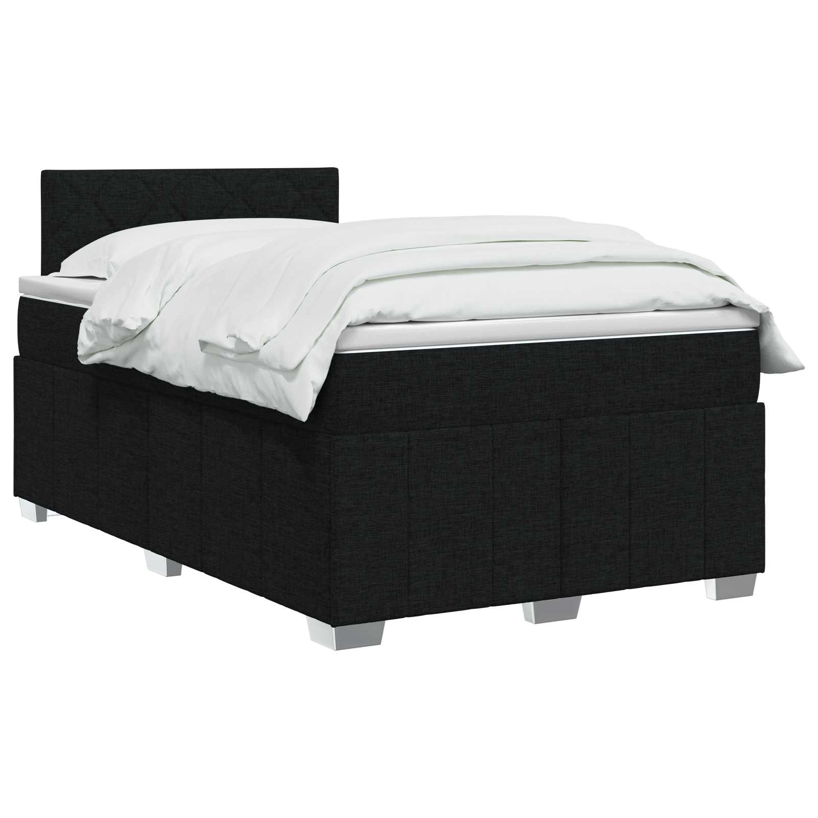 Κρεβάτι box spring με στρώμα Μαύρο 120 x 200 cm Ύφασμα - Pakobazaar