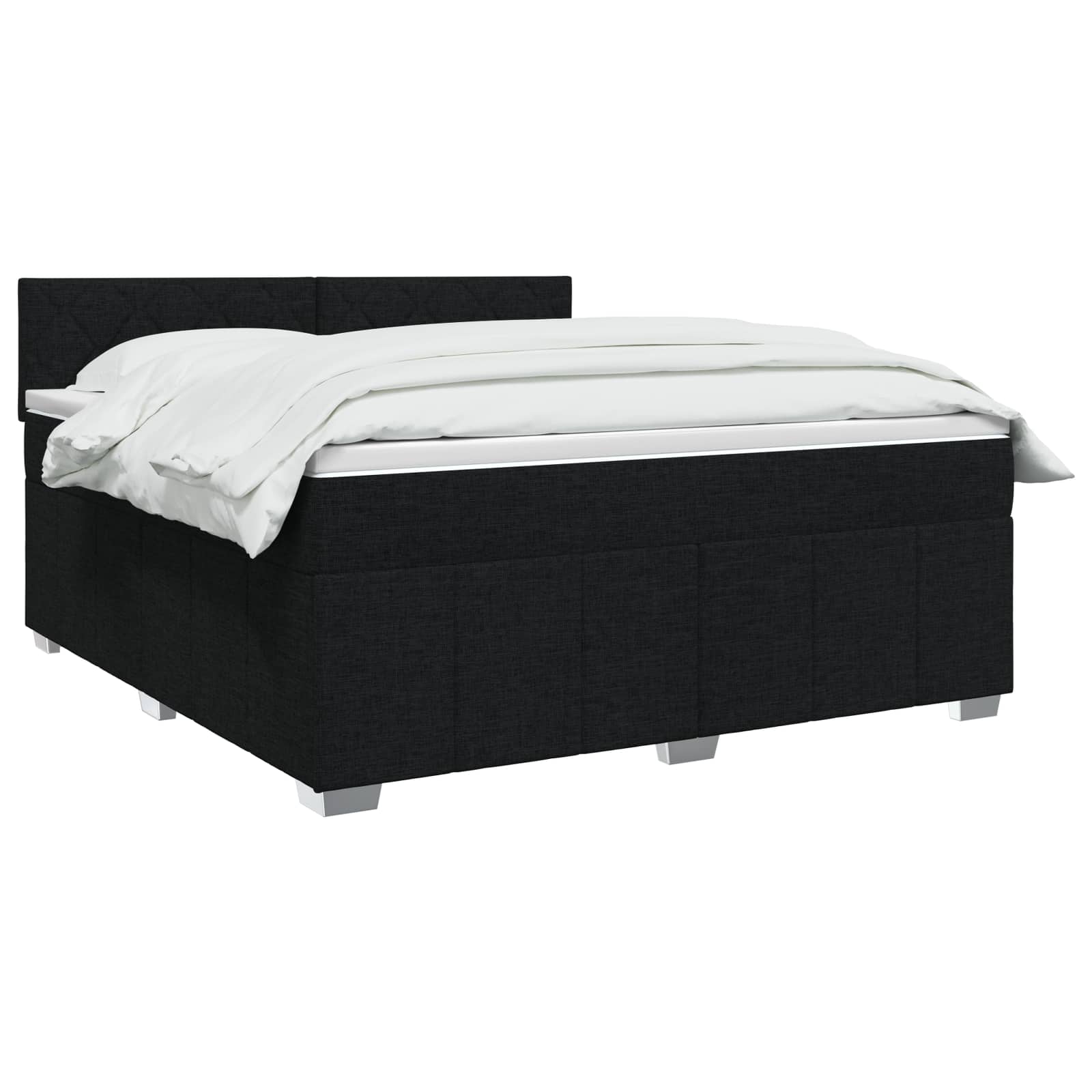Κρεβάτι box spring με στρώμα Μαύρο 140 x 190 cm Ύφασμα