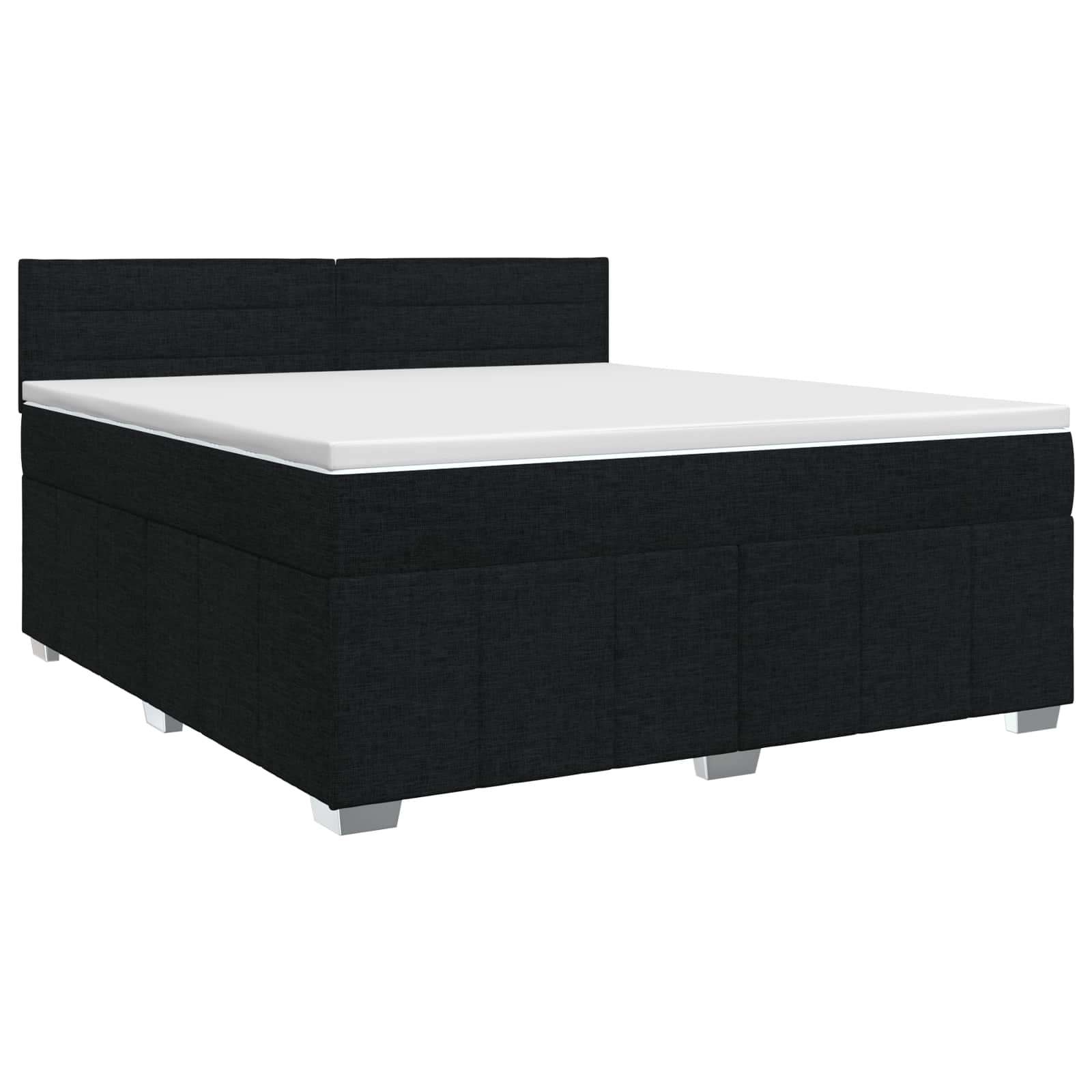 Κρεβάτι box spring με στρώμα Μαύρο 140 x 200 cm Ύφασμα - Pakobazaar