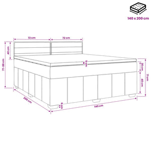 Κρεβάτι box spring με στρώμα Κρεμ 140 x 200 cm Ύφασμα