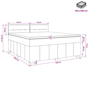 Κρεβάτι box spring με στρώμα Μαύρο 140 x 200 cm Ύφασμα