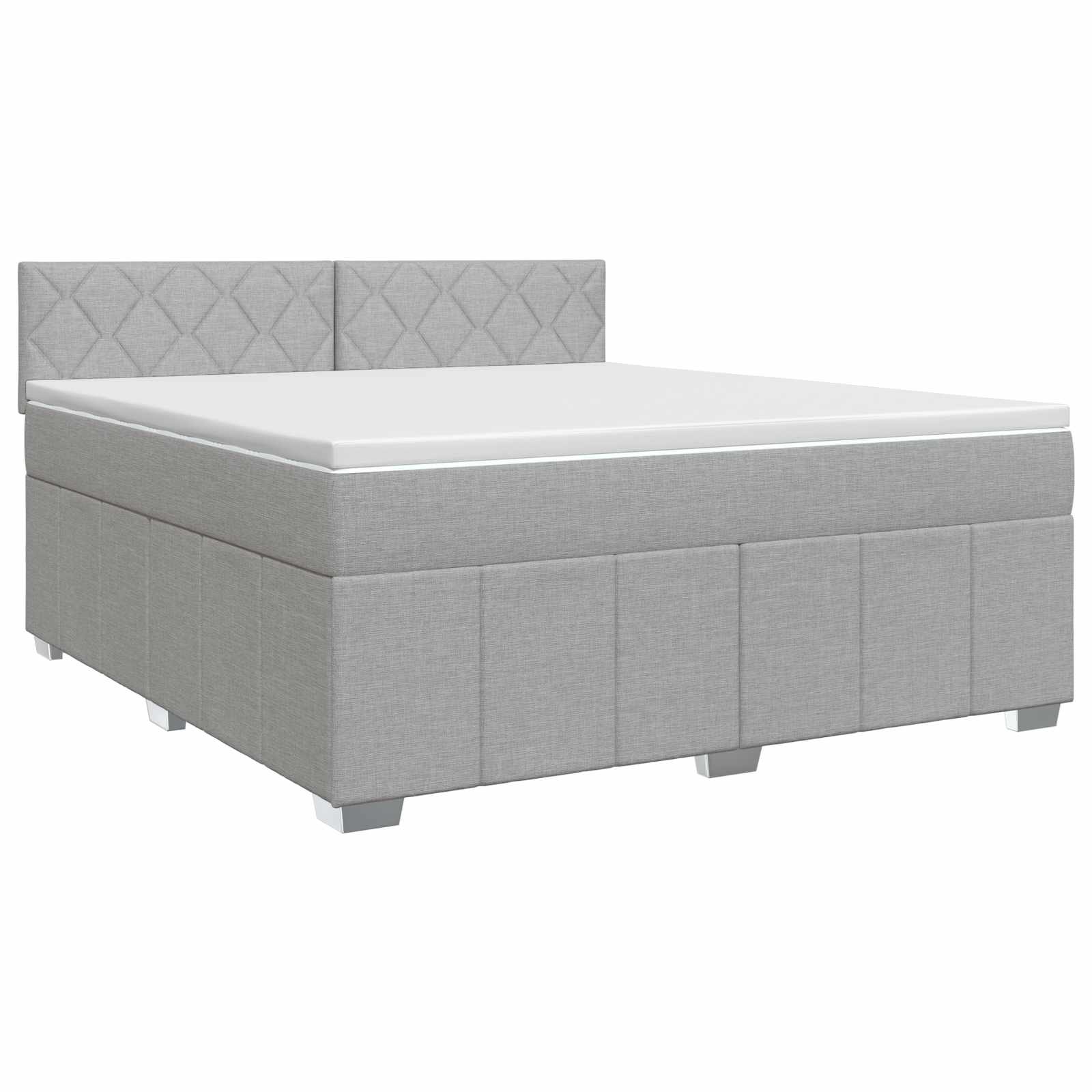 Κρεβάτι box spring με στρώμα Ανοιχτό γκρι 140 x 200 cm Ύφασμα - Pakobazaar