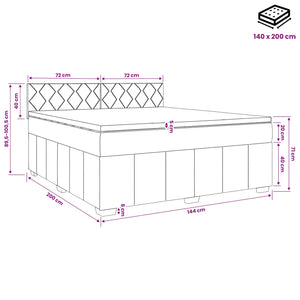 Κρεβάτι box spring με στρώμα Κρεμ 140 x 200 cm Ύφασμα - Pakobazaar
