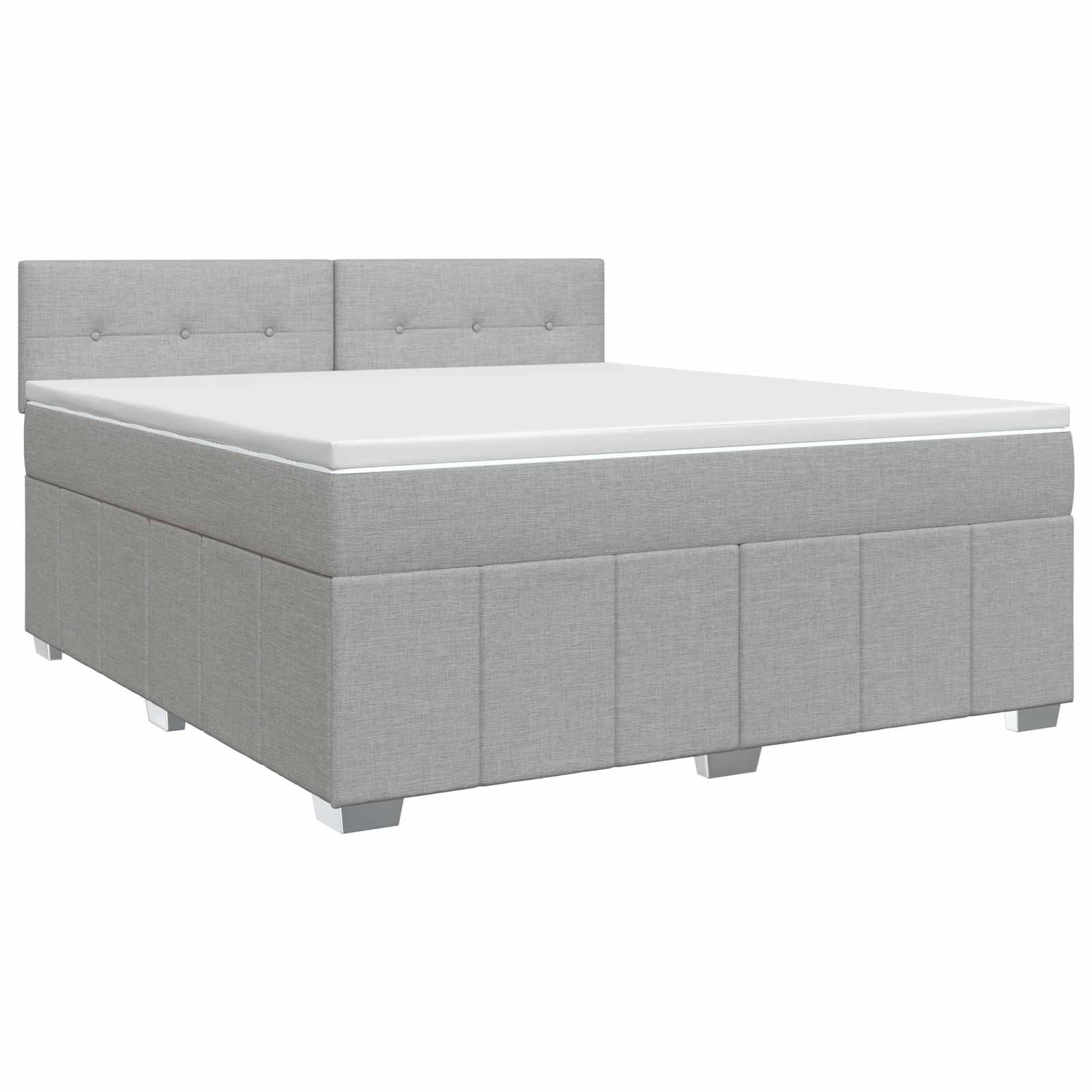 Κρεβάτι box spring με στρώμα Ανοιχτό γκρι 160 x 200 cm Ύφασμα - Pakobazaar