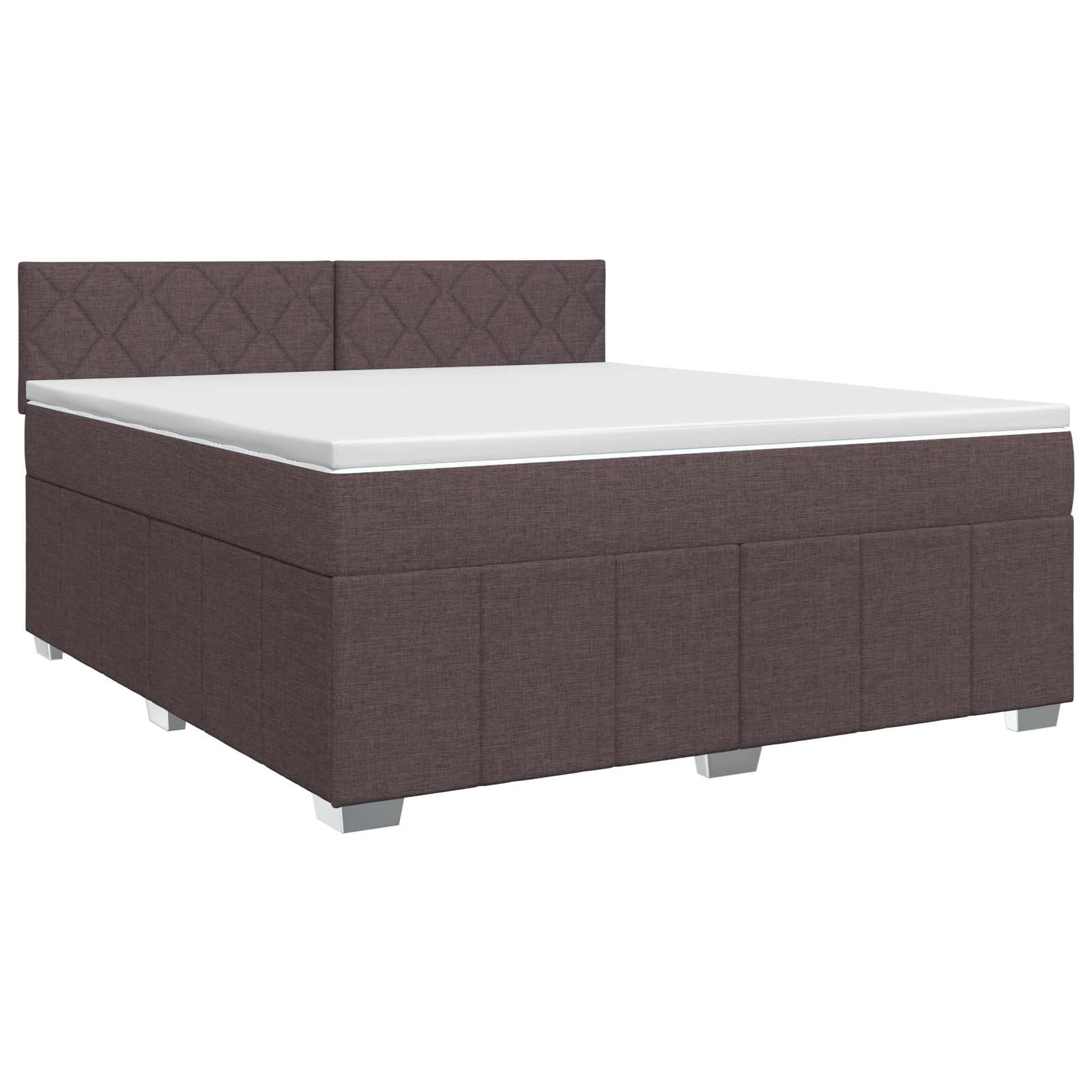 Κρεβάτι box spring με στρώμα Σκούρο Καφέ 160 x 200 cm Ύφασμα - Pakobazaar