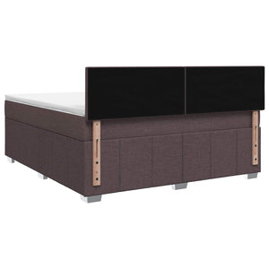 Κρεβάτι box spring με στρώμα Σκούρο Καφέ 160 x 200 cm Ύφασμα - Pakobazaar